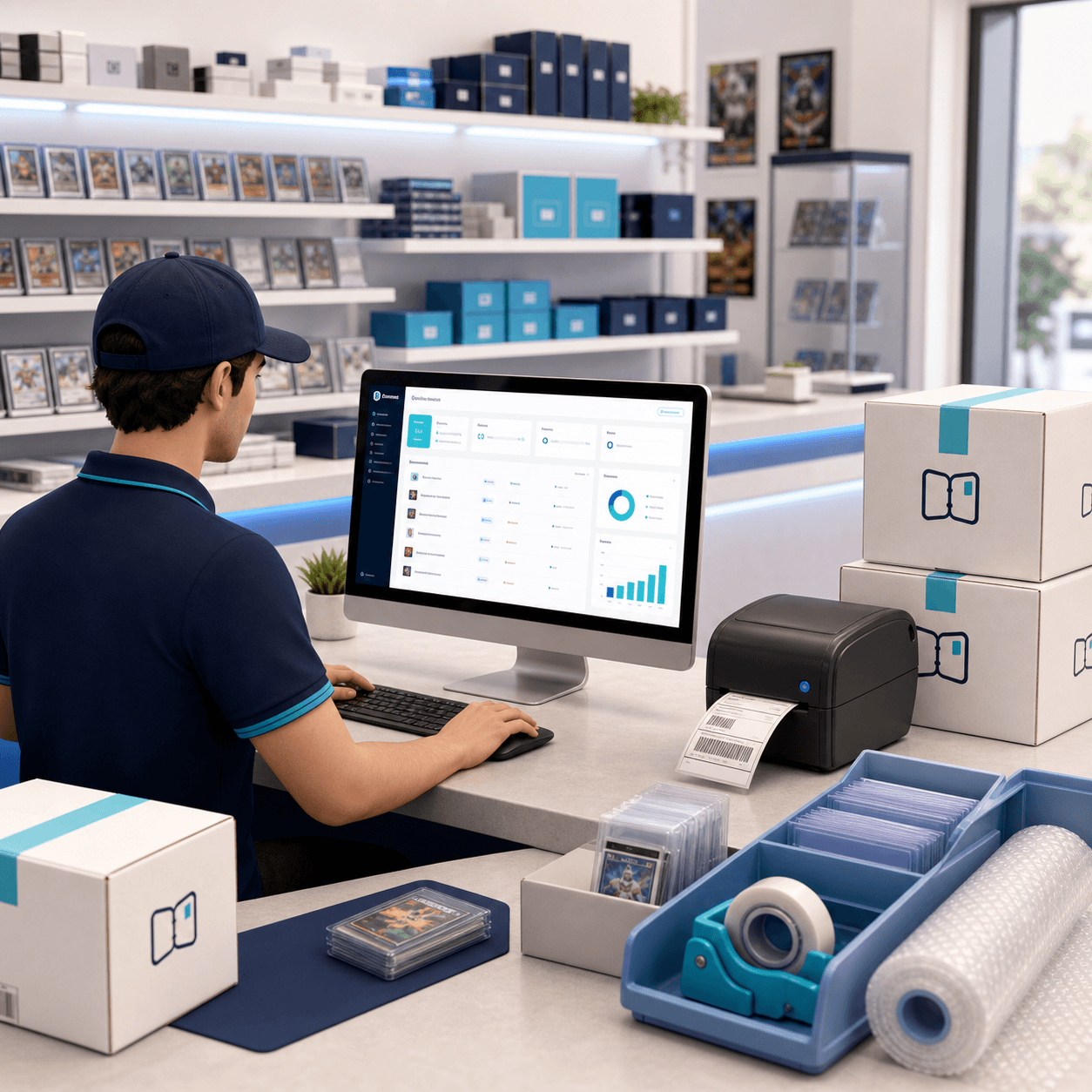 Large store using Binder Pro for eBay trading card workflows